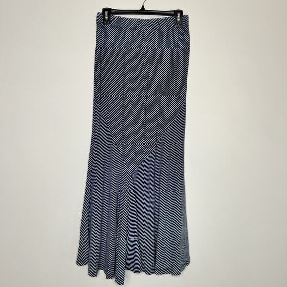 AG Adriano Goldschmied Midi Skirt Women's XS‎ Stripped Stretch Knit High Low Hem - Picture 3 of 8